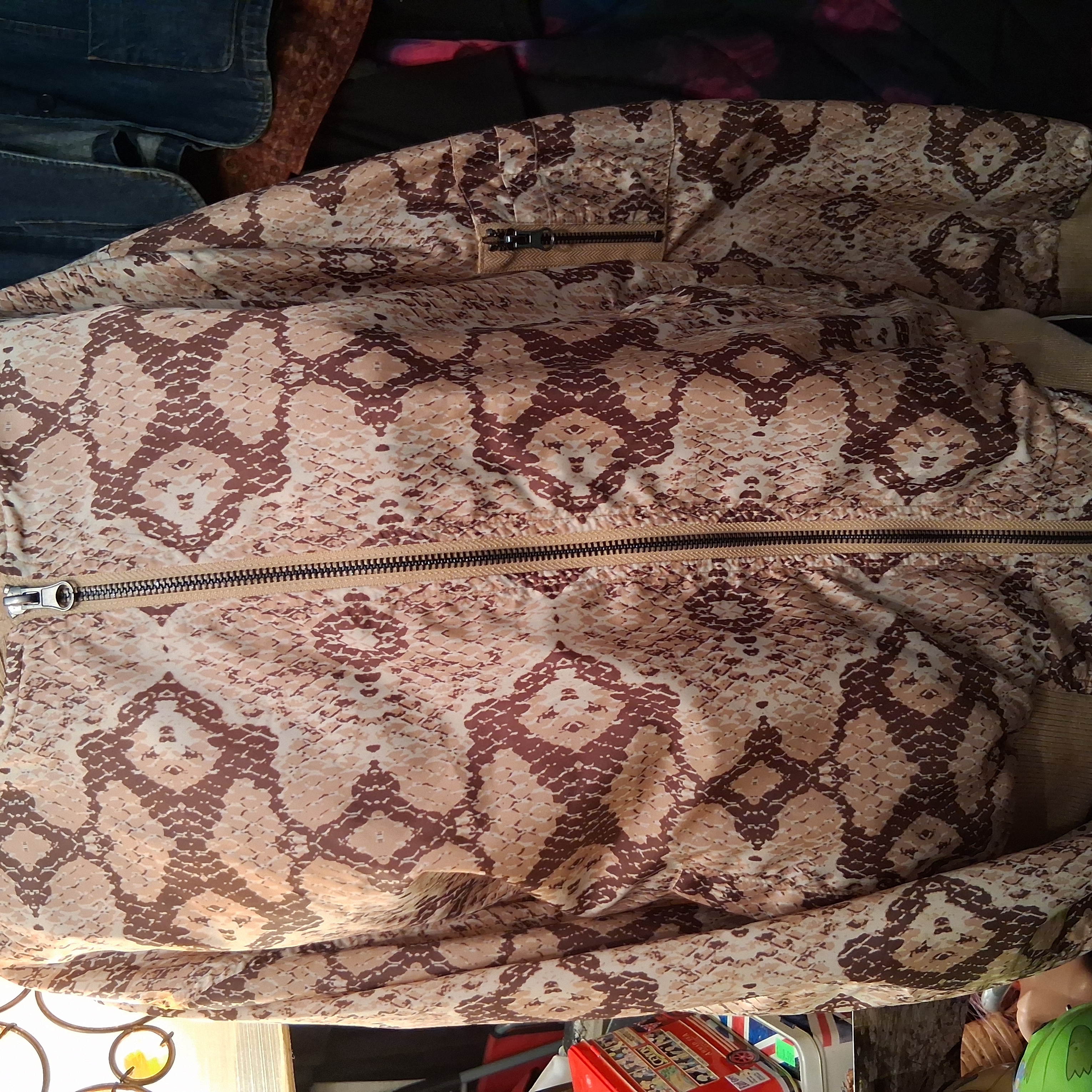 K Jordan Snake Print Bomber Jacket - Brown And Cream